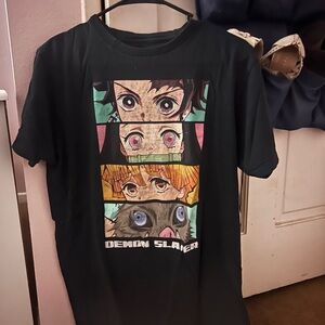 Black Anime Graphic Short Sleeve Tee